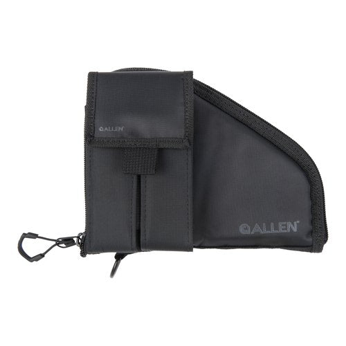 Allen Company Pistol Case with Mag Pouch, Compact Handguns up to 8”, Black