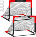 BORNEW Soccer Goals - Portable 2 Pack Pop-Up Nets for Kids & Adults | Indoor & Outdoor Use, 7x5/6x4/4x3 ft