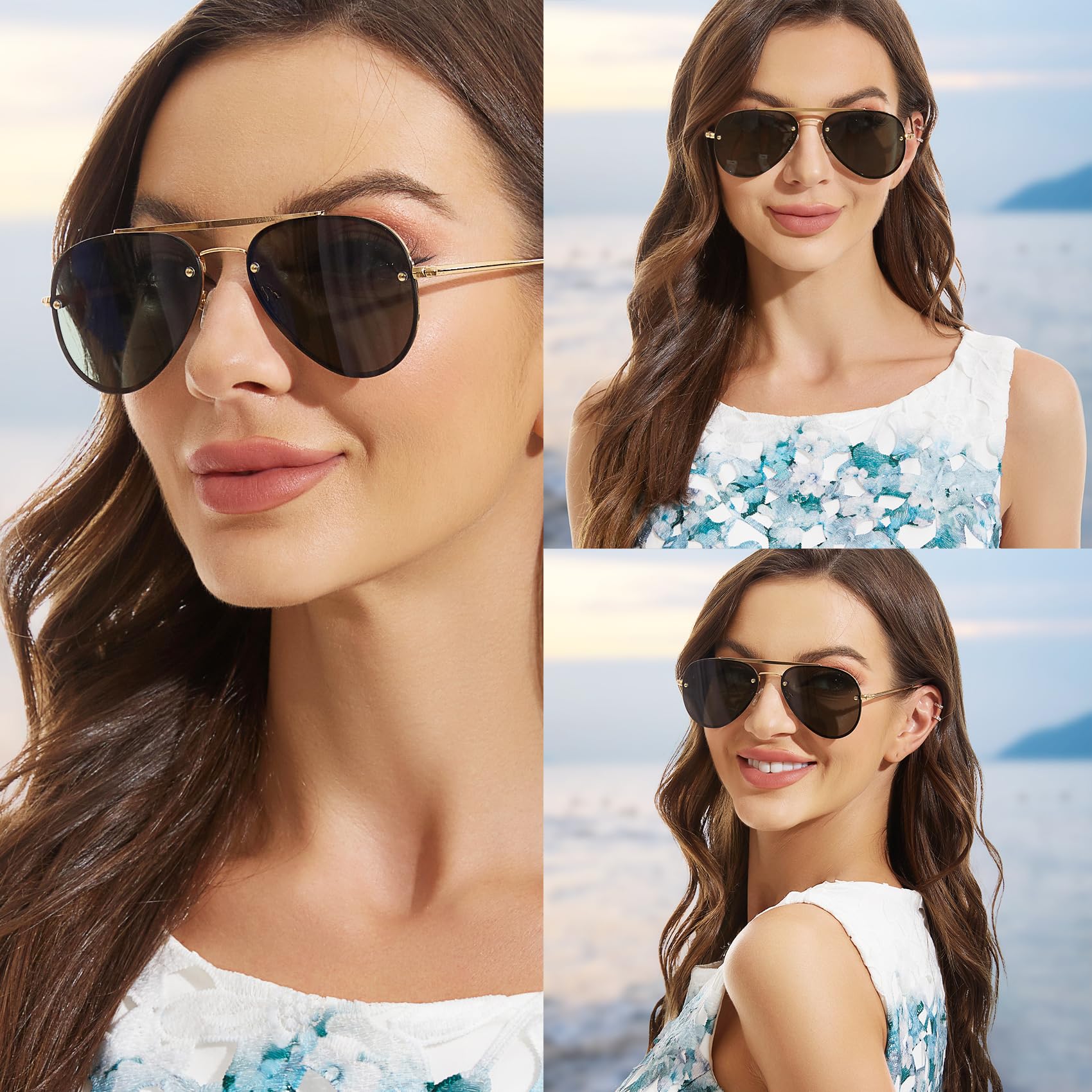 VIVIENFANG Black Sunglasses Woman, Retro Polarized Sun Glasses for Men, Super Dark Shades Womens UV400 Protection VF2224A