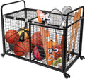 Heodmaem Ball Cart Storage - Extra Large Heavy Duty Basketball Cage Bin for Garage & Gym