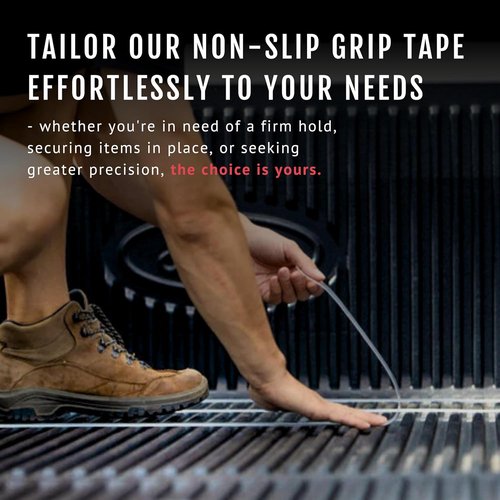 CATTONGUE GRIPS Non-Abrasive Grip Tape Roll - Heavy-Duty Waterproof Anti-Slip Solution | 2” Wide, Clear, 10ft for Indoor & Outdoor Use