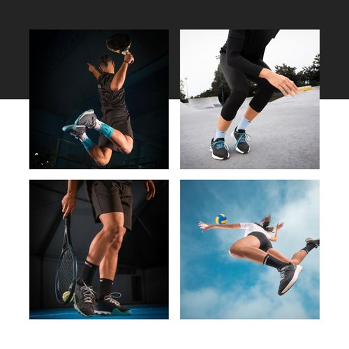GEARXPro – Padel, Pickelball Socks – Stability & Performance Boost – Reduced Distortions – Heel Protection & Comfort Fit (US, Alpha, Large, Regular, Regular, White Black)