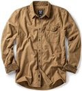 CQR Men's 100% All Cotton Button Down Flannel Shirts, Long Sleeve Brushed Warm Soft Casual Outdoor Plaid Shirt, Corduroy Wheat Brown, X-Small