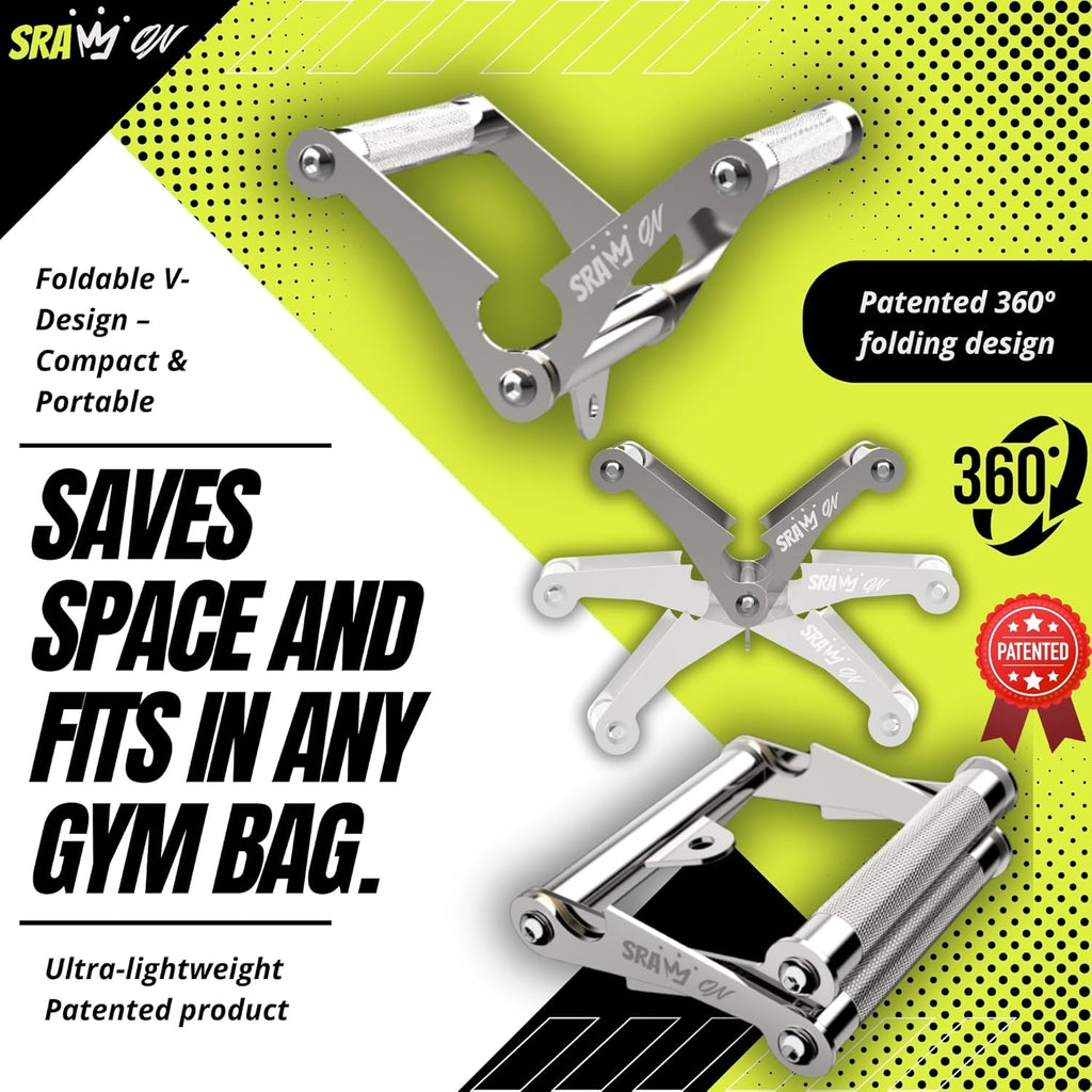 V Bar Attachment | Landmine Handle for Barbell - Durable Steel with Electroplating | USA Patented