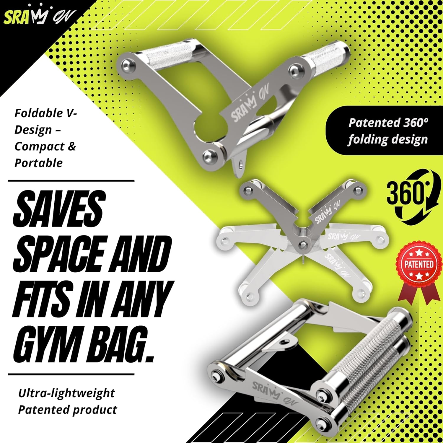 V Bar Attachment | Landmine Handle for Barbell - Durable Steel with Electroplating | USA Patented