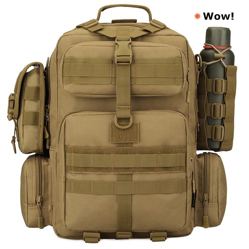 SunForMorning Molle Water Bottle Holder, Tactical Molle Water Bottle Pouch, Tactical Backpack Attachment Pouches, Grey