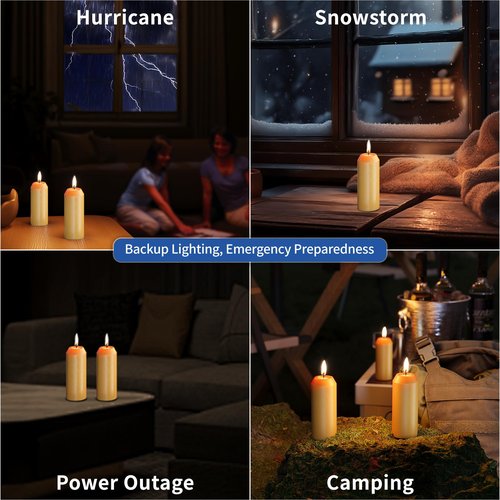 20Pack 15H+ Natural Beeswax Candles Emergency Long Burning [18H+ Inside Candle Lanterns], 3“ Small Bees Wax Pillar Candle Bulk, Survival Candles for Power Outage, Camping, Hurricane