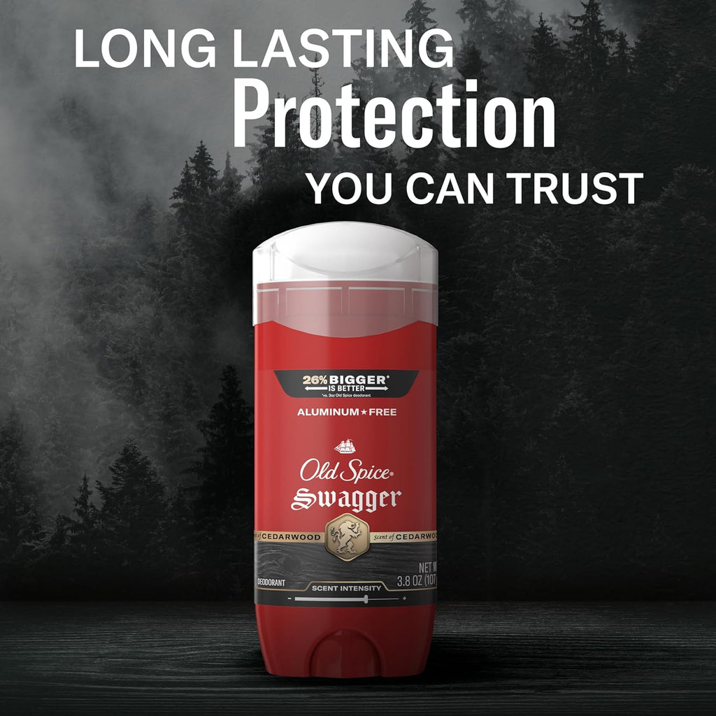 Old Spice Aluminum-Free Deodorant - 24/7 Odor Protection & Lasting Freshness | Swagger Lime & Cedarwood, 3.8 oz (Pack of 3)