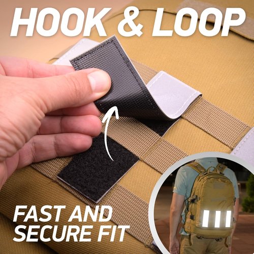 3M Scotchlite Reflective Backpack Bands - Hook-and-Loop Closure | 1x4 & 1.5x5 in | 2-Pack (Silver)