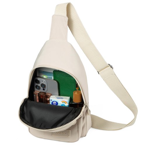 Banelu Sling Bag Small Crossbody Bags for Women, Cross Body Bag Sling Backpack for Outdoors Sports Hiking - Beige