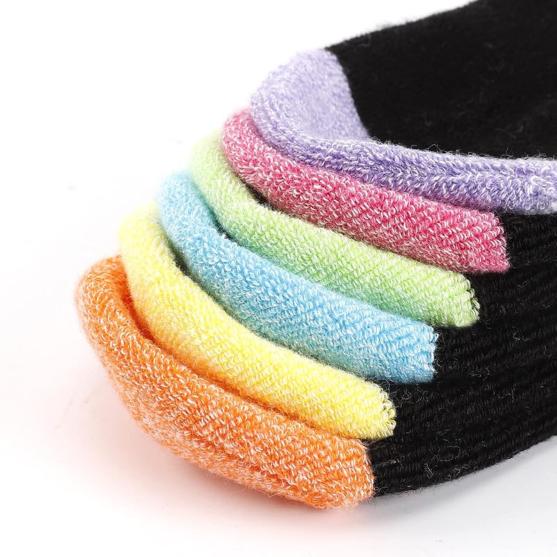 Women’s Ankle Athletic Socks - Thick Cushioned Low Cut Running Socks, 6 Pack (Black-6pack+9-11)