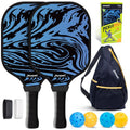 Pickleball Paddles Set of 2, Fiberglass Surface & Polypropylene Honeycomb Core, Lightweight 7.5oz, Cushioned Grip & Large Sweet Spot, Pickle Ball Rackets with 4 Balls and Bag for Beginner Men Women