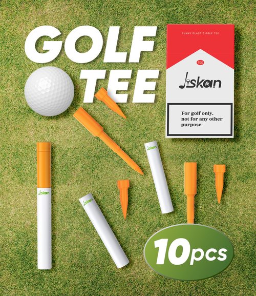 Jiskan Funny Golf Tees Plastic 2-in-1（3 1/4 +1 1/2 Inch Golf Gifts for Man Golfers Unique Golf Accessories Cool Golf Stuff Gag Golf Gadgets Golf Stocking Stuffers for Men
