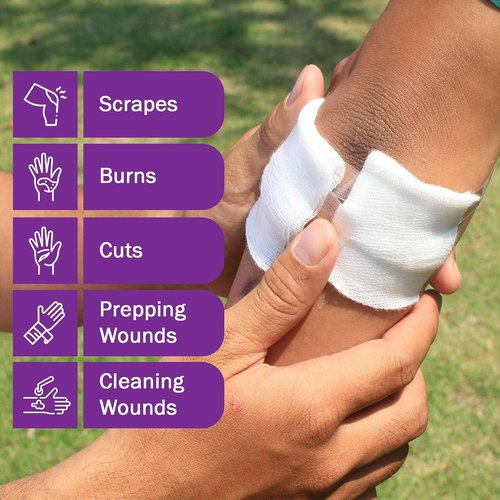 4x4 Gauze Pads | 100% Cotton Non-Sterile Woven 8 Ply - 200 Count for Wound Care & First Aid