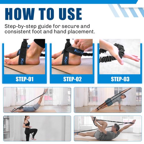 Konnections Fabric Covered Resistance Band Revolutionary Pilates Enhancement Tool for Strength, Flexibility and Precision (Black)