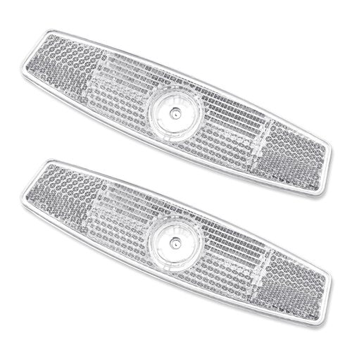 FdcZeyxior 2 Pcs Bike Reflectors, White Bike Wheel Reflectors Bicycle Reflector Portable Bikes Lights Mountain Safety Warning Light Bikes Reflector for Men Women Night Riding