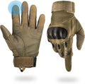 Skiennix Tactical Gloves - Hard Shell Knuckle Protection | Leather Palm for Shooting & Motorcycle Sports