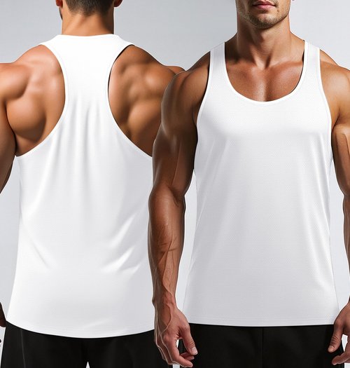 Tank Tops Men Y-Back Muscle 3 Pack Dry Fit Sleeveless Workout Tank Tops for Men Mesh Material Running Gym (US, Alpha, X-Large, Regular, Regular, Black+White+Gray)