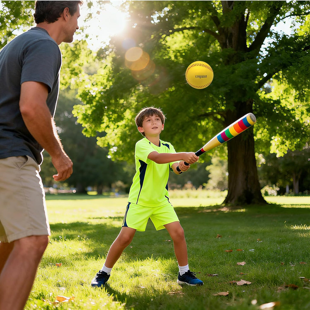 Urspasol Soft Foam Softballs - 12 Inch Oversized Training Balls with Mesh Bag for Kids & Teens