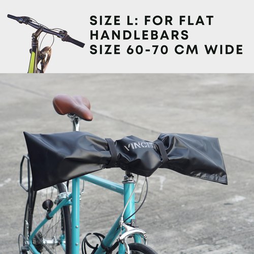 Vincita Mountain Bike Durable Water-Resistant Handlebar Cover Black XL with Hook and Loop Adjustable Strap Bike Cover Road Bicycles Bikepacking Accessories (Waterproof/Blue)