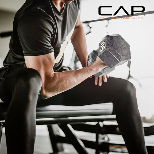 CAP Barbell Cast Iron Hex Dumbbell - Durable Weight Training Equipment | Multiple Sizes Available