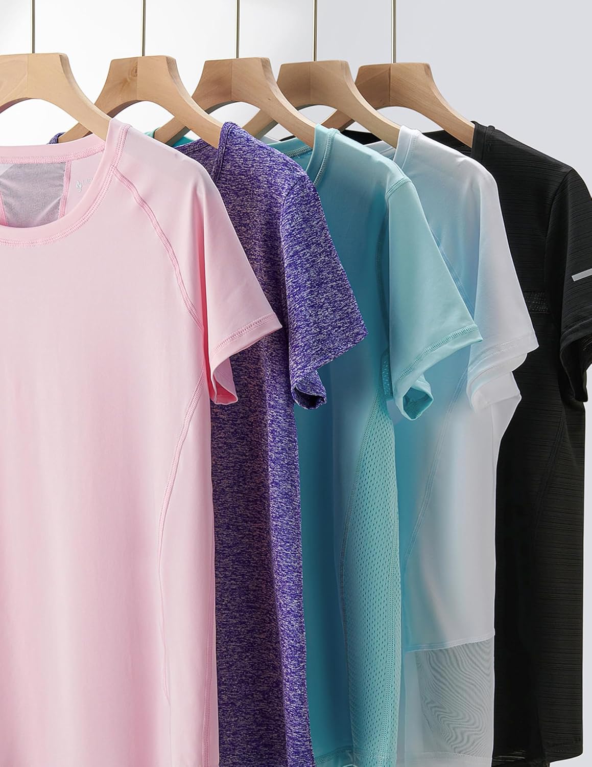 Skiennix Women's Dry Fit Short Sleeve T-Shirts - Athletic Workout Tees for Gym & Yoga | 5 Pack