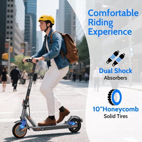 MAXSHOT Electric Scooter for Adults - High-Speed 350W Motor | 19-22 MPH, 21-28 Miles Range, Dual Suspension