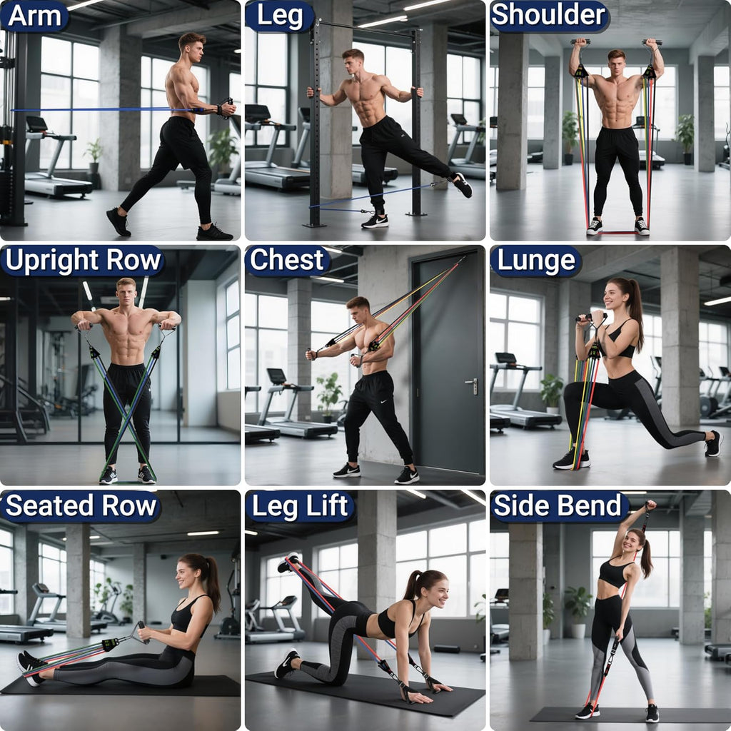 Readaeer Resistance Bands - Versatile Exercise Bands with Handles for Home Gym & Outdoor Workouts