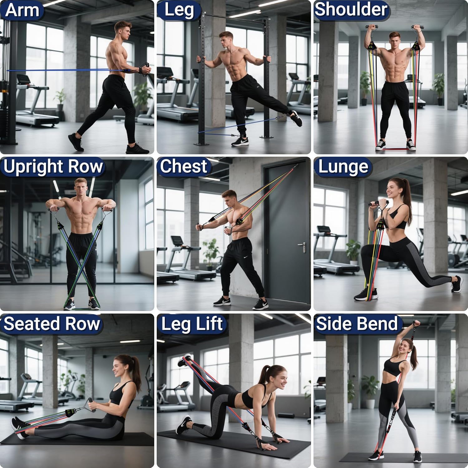Readaeer Resistance Bands - Versatile Exercise Bands with Handles for Home Gym & Outdoor Workouts