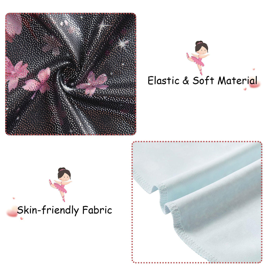 Idgreatim Gymnastics Leotards for Girls Size 7-8 Kids Tumbling Outfit Biketard Unitards with Shorts Athletic Gym Clothes