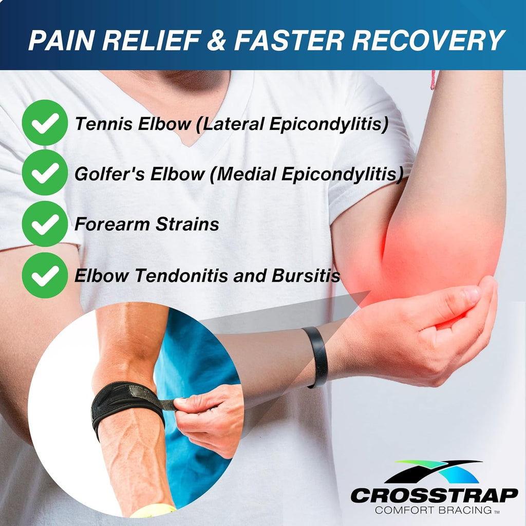 Regine Switzerland Tennis Elbow Brace - Support for Tendonitis Relief | Small Size for Men & Women