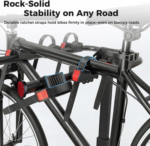 Bike Rack - Skiennix Hitch Mount for SUVs & Trucks | 165 LBS Capacity, Dual Lock, Tiltable & Foldable
