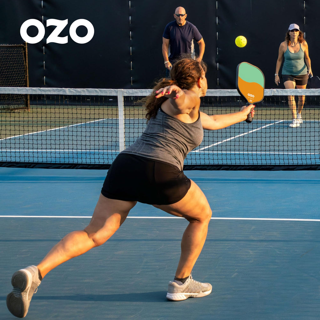 OZO Pickleball - Set of 2 Paddles + 4 Balls - Spark Inceptra Gelato (Beginner Control) +Indoor & Outdoor Balls + Carrying Bag