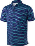 Obla Men's Golf Polo Shirt - Short Sleeve Dry Fit Performance with Moisture Wicking | Casual Print Design