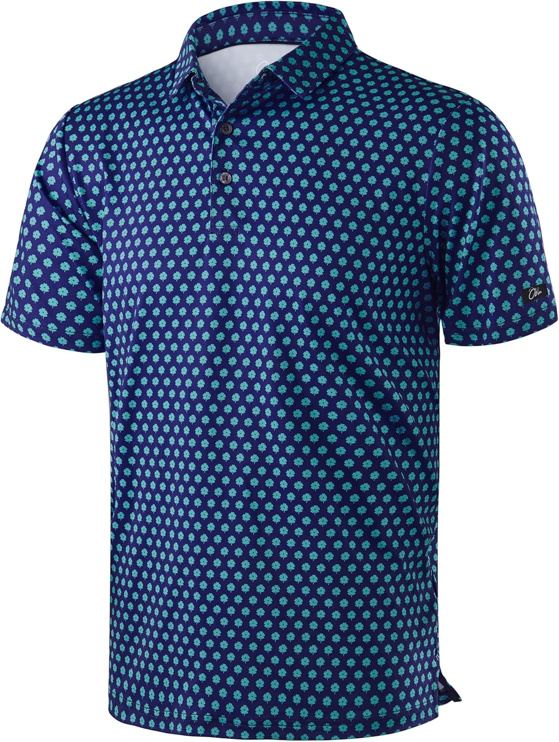 Obla Men's Golf Polo Shirt - Short Sleeve Dry Fit Performance with Moisture Wicking | Casual Print Design