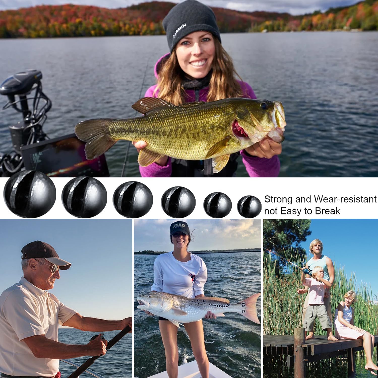 SANWEAL Fishing Weights Sinkers - Premium Split Shot in 120PCS/200PCS - Round Removable in 5/6 Sizes