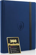 Fabmaker Premium 9 Pocket Card Binder - Sturdy Trading Card Album for 360 Cards | Navy Blue