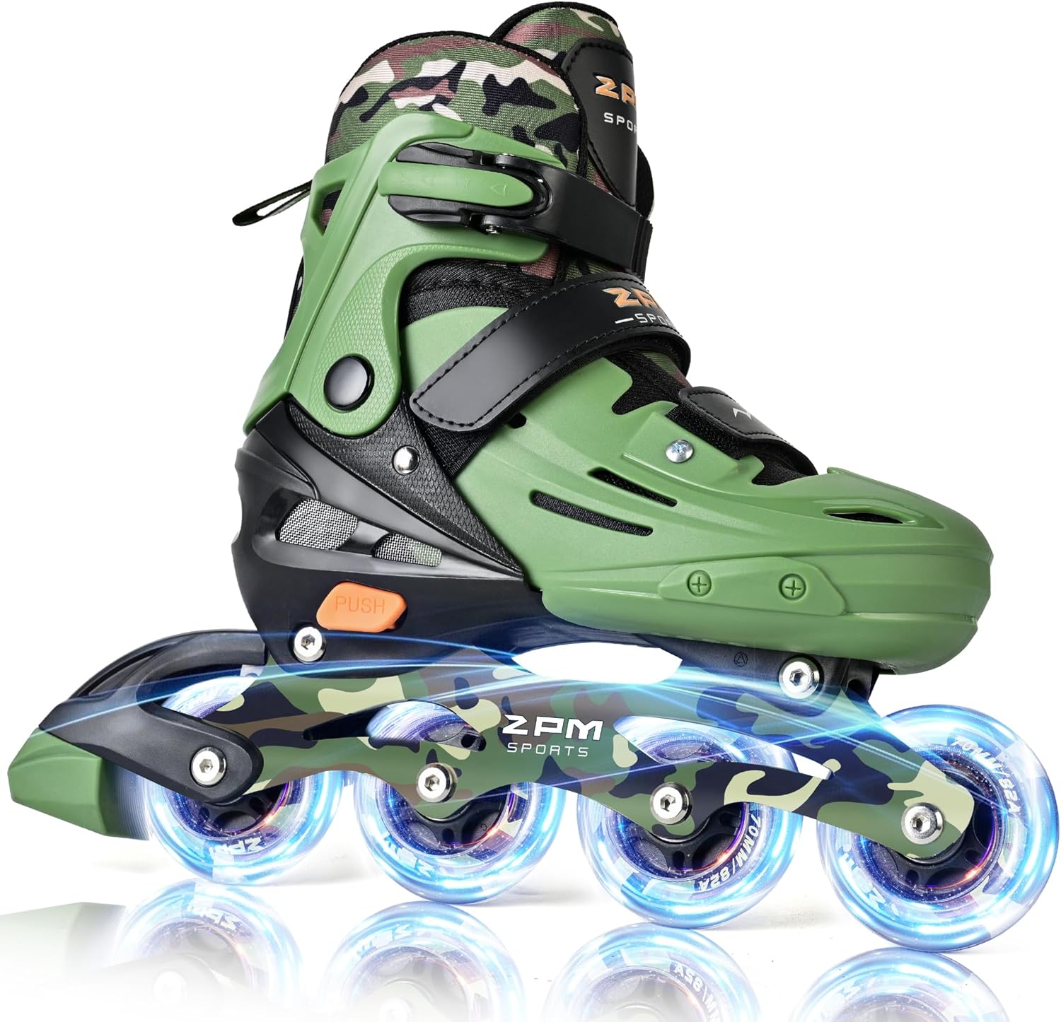 2PM SPORTS Inline Skates - Adjustable Light-Up Roller Skates for Kids Ages 5-12 | Indoor/Outdoor Use