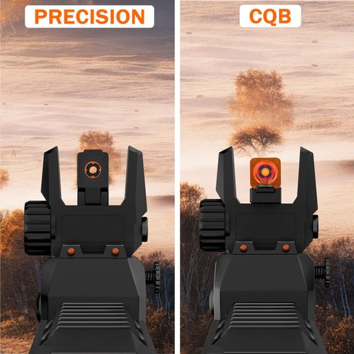 TFFUAM Fiber Optic Sights Flip Up Front and Rear Sites Nylon Folding Sights with Red and Green Fiber Optics Dots Tool-Free Adjustable Backup Sight Set