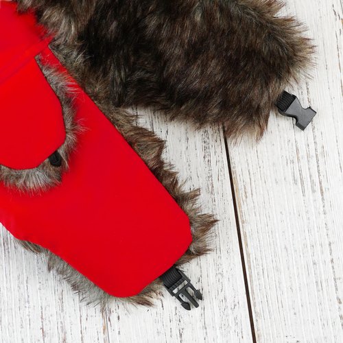 ONWAY Trapper Hat Winter Hats for Women Men with Faux Fur Ear Flaps Solid Red
