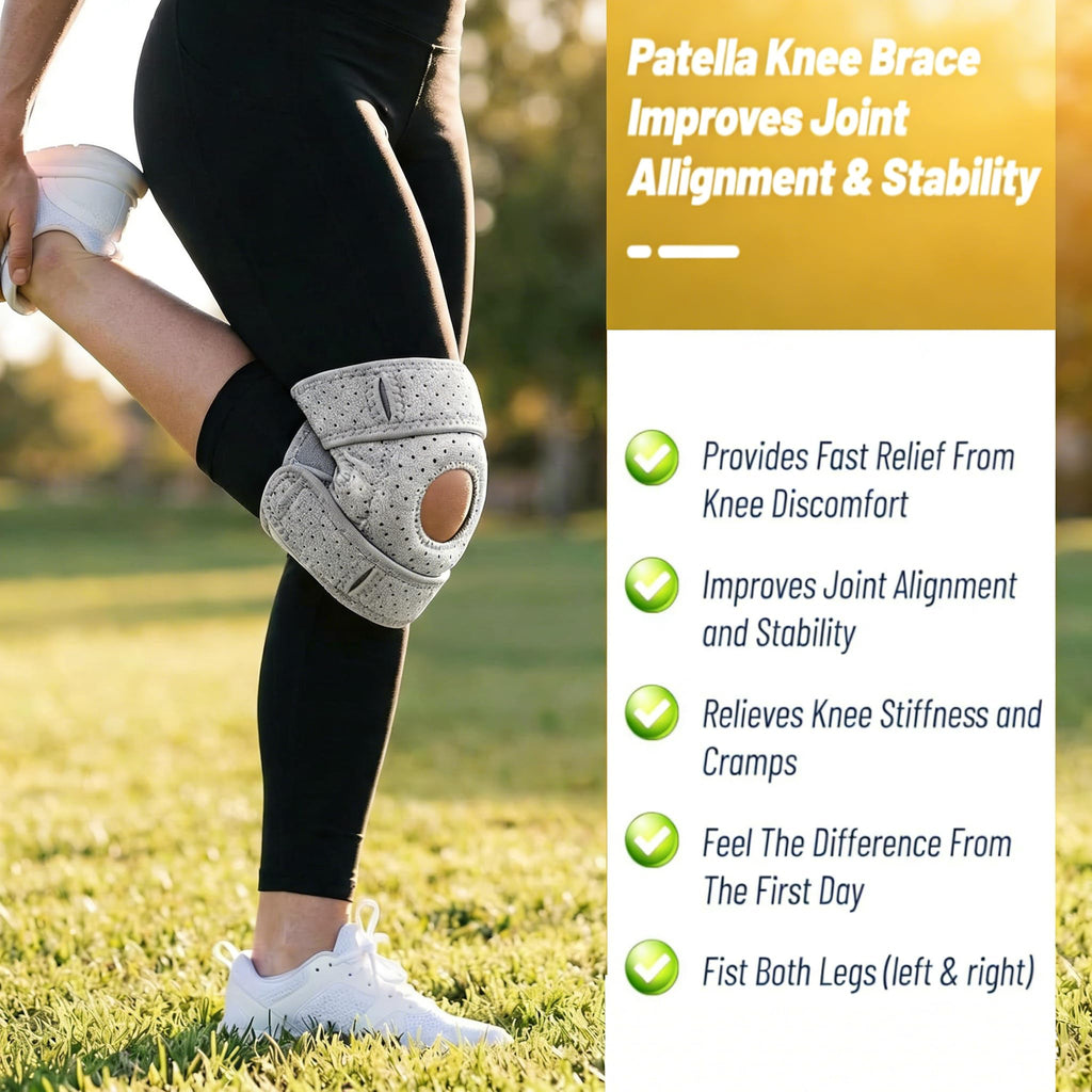 Paiwefil Knee Brace for Women & Men - with Side Stabilizers & Patella Gel Pad Patella Adjustable Support - for Injuries Meniscus Tear,Recovery,Runnings,Sports,and Workouts (Black)