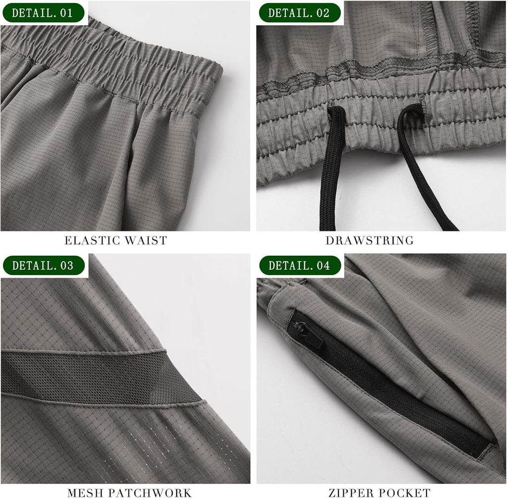 Surenow Men's Athletic Shorts - Quick Dry Lightweight Breathable Mesh with Zip Pocket | Ideal for Gym & Running