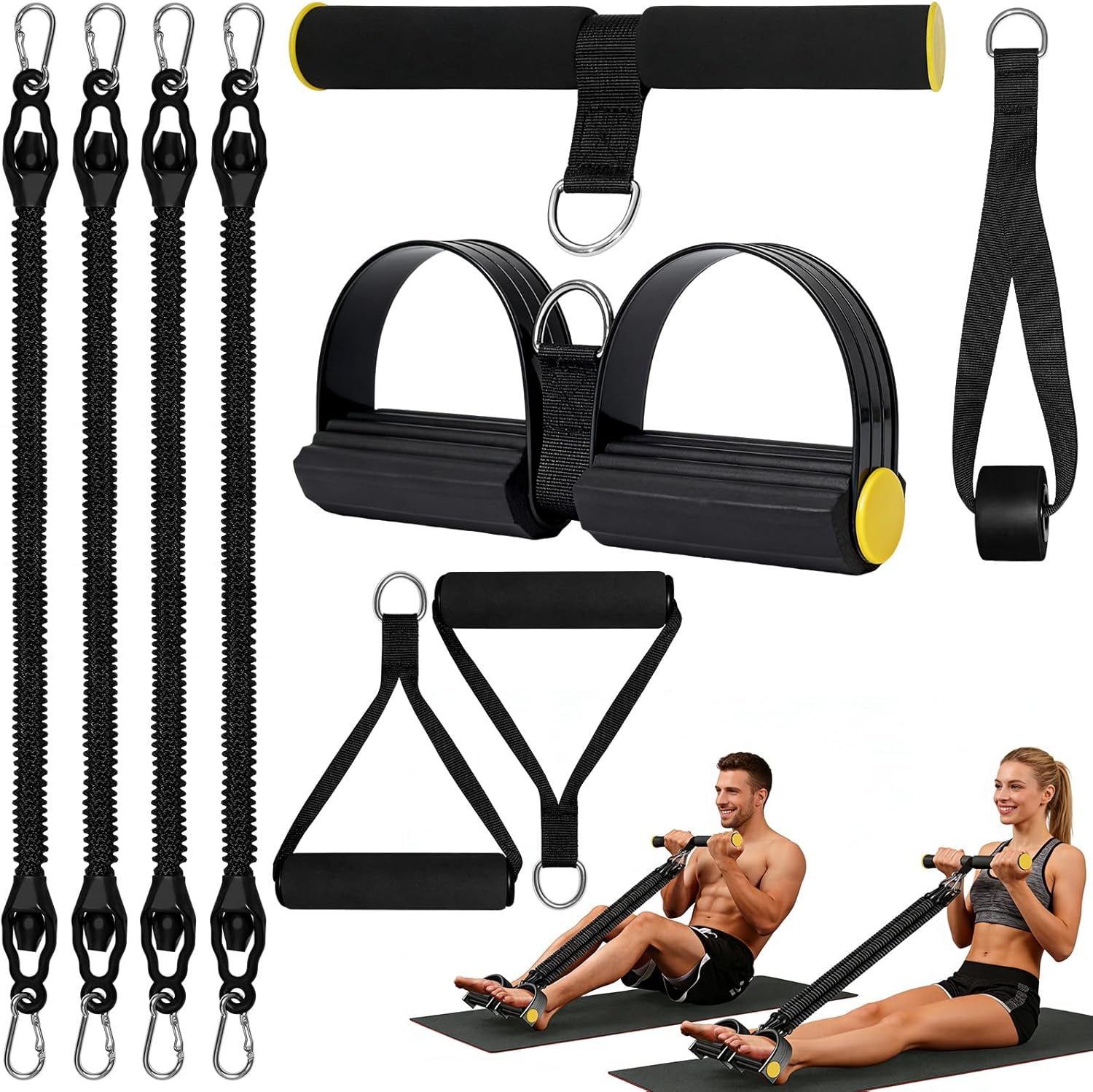 Pedal Resistance Band by [Brand Name] - Non-Slip Foot Pedals for Abdominal, Arm & Leg Workouts | Adjustable Design