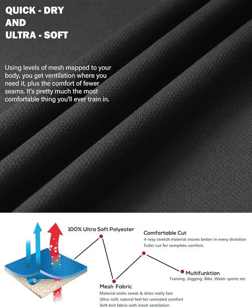 Kinglaman Men's Mesh Workout Shirts - Quick Dry Athletic Short Sleeve T-Shirts | Moisture-Wicking Fabric