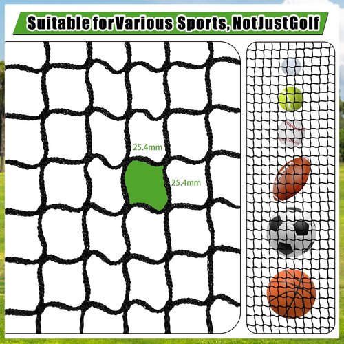 Golf Practice Net, 10 x 10 Ft Golf Hitting Nets Heavy Duty Nylon Golf Netting for Garage Backyard