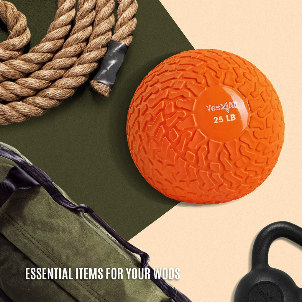 Yes4All Slam Balls - Durable 10-40lb Weighted Core Strength Training Ball | PVC Sand-Filled