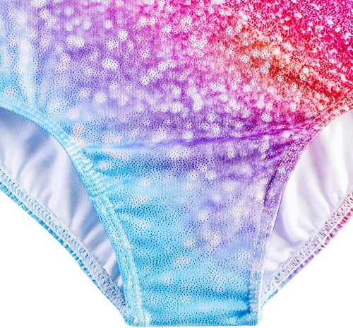 Belovance Gymnastics Leotards - Sparkly Rainbow Rhinestone Long Sleeve Bodysuits for Girls