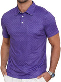 Lexiart Men's Golf Shirt - Slim Fit, Quick-Dry Performance Polo with Pocket | Stylish Print Patterns
