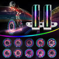 Bicycle Wheel Lights, Bike Wheel Lights for Night Riding, Bike Spoke Lights, Bicycle Accessories, 32Leds, 32 Patterns Waterproof, for Kids & Adult (Black-2packs)