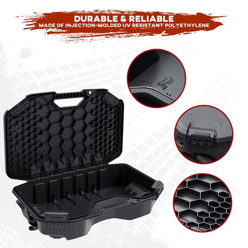 SAUTVS Modular Cargo Box for Can-Am Maverick, 10 L / 2.6 Gallon Rugged Rear Cargo Box with Lid for Can Am Maverick X3 MAX/Trail/Defender/Commander Accessorie (Replace #715005494)